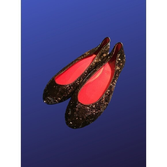 𝅺CROWN VINTAGE Sequin Ballet Flats, Dark Gray, Women’s Size10M, NWOB - Picture 2 of 8